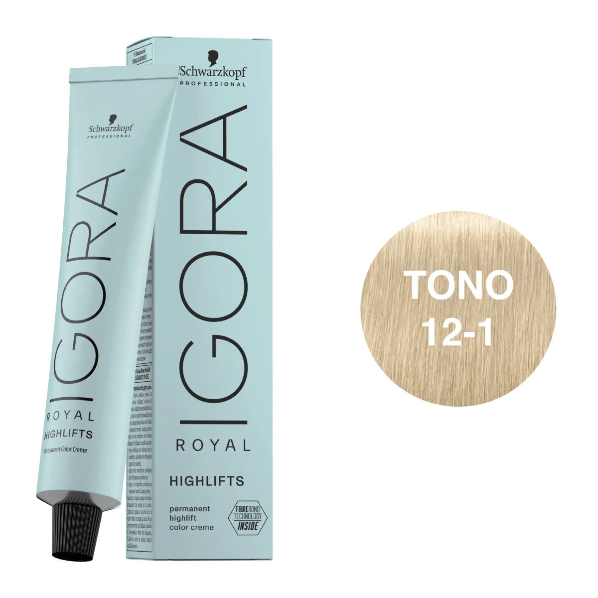 Schwarzkopf Igora Royal Highlifts hair color in 60g tube, showcasing vibrant hair dye product with packaging and color details