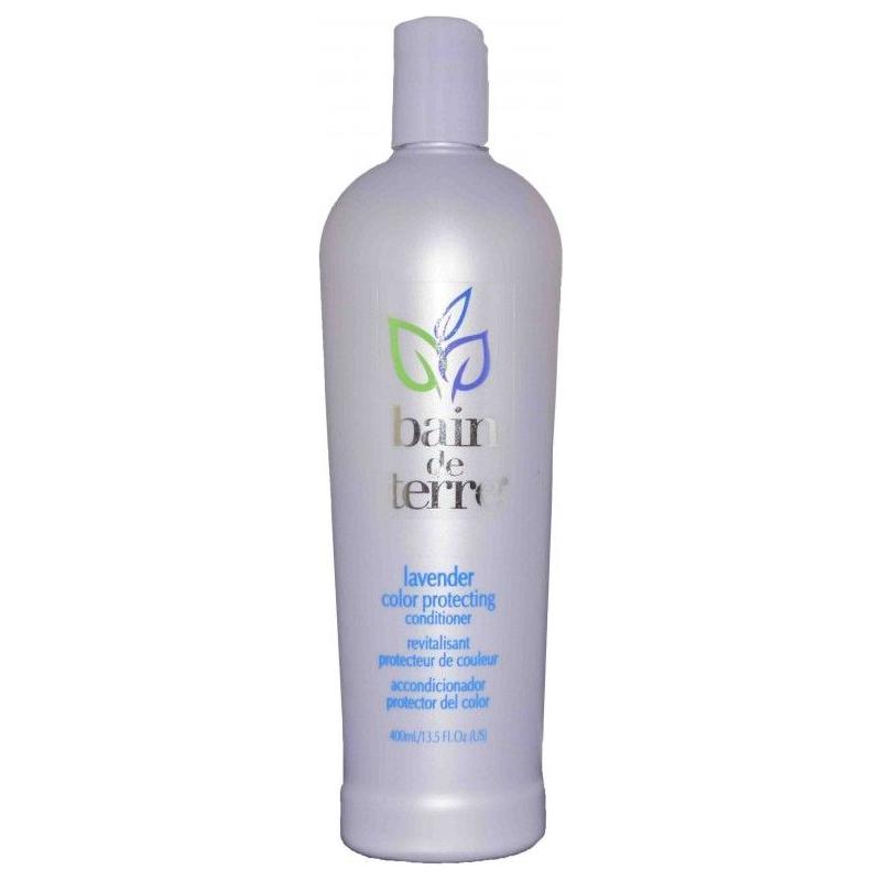 Bain De Terre Lavender Color Protecting Hair Conditioner in 13.5 oz bottle, nourishing hair with lavender scent and color protection.