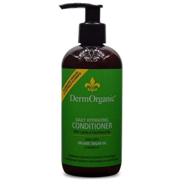 DermOrganic Daily Hydrating Conditioner for hair, 10.1 fl oz, in a sleek bottle, suitable for daily moisturizing and nourishing hair.