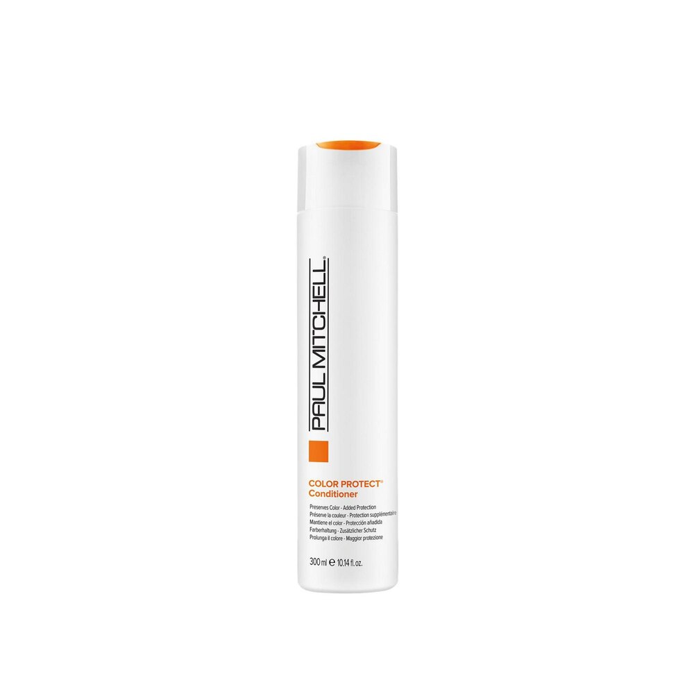 Paul Mitchell Color Care Protect Conditioner 300ml, nourishing hair conditioner in a white bottle with blue and purple accents