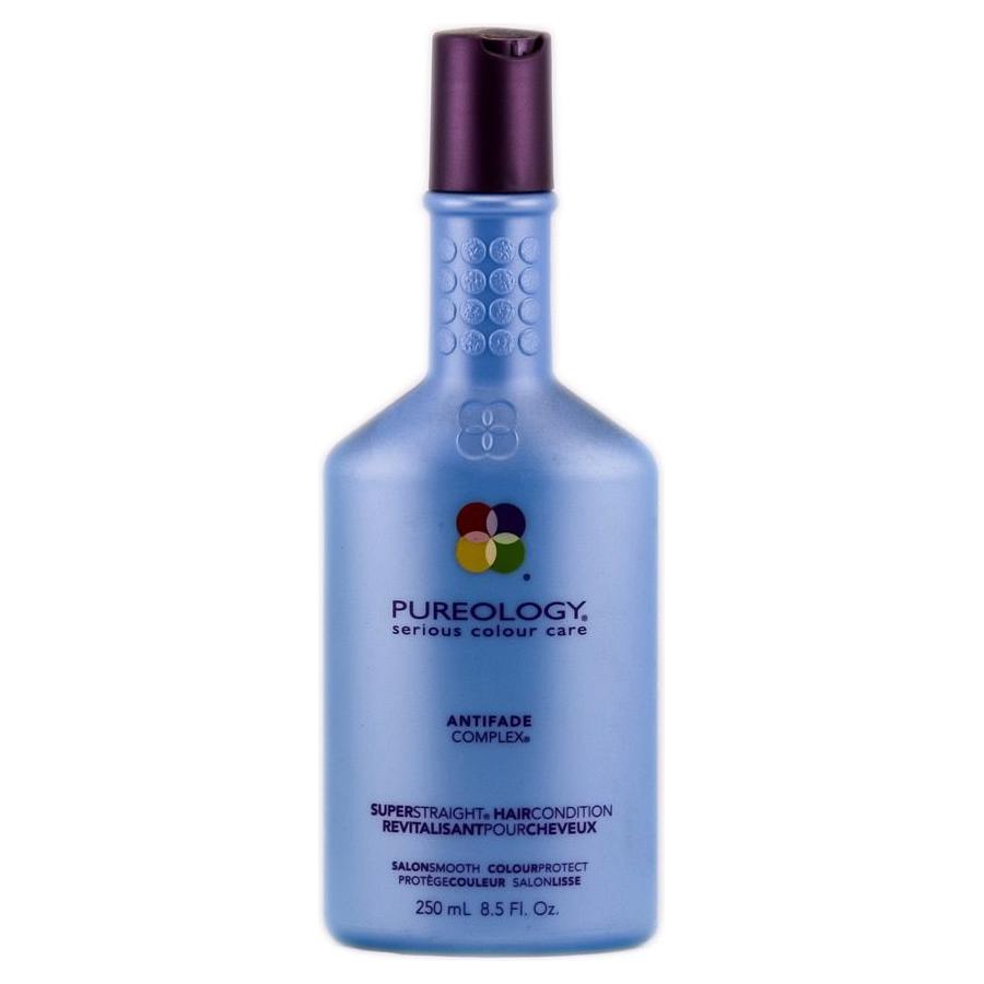 Pureology Super Straight Hair Conditioner in 8.5 fl oz bottle, smooths and straightens hair with nourishing formula