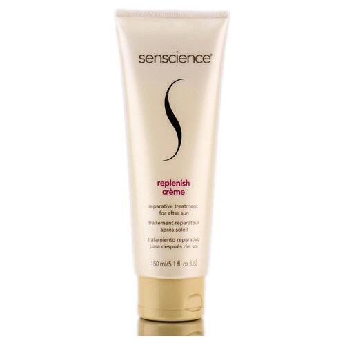 Senscience Replenish Creme hair treatment in a 5.1 oz jar, designed to hydrate and nourish hair for a smooth, healthy look.