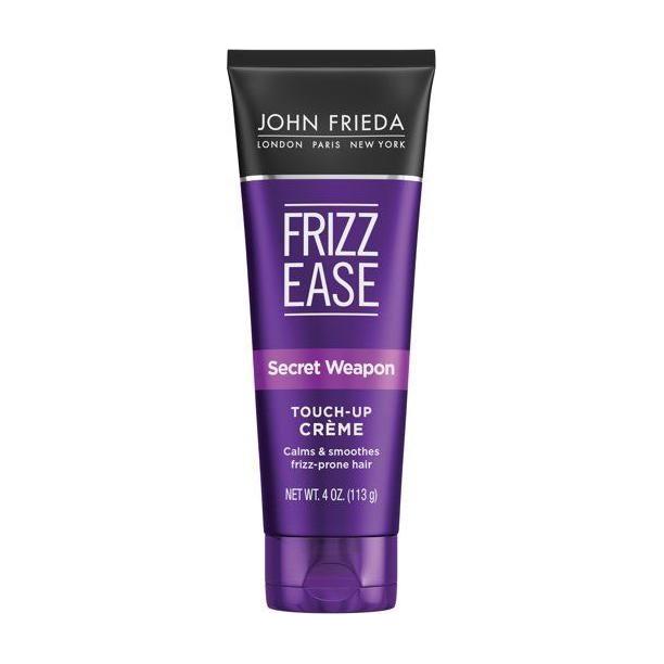 John Frieda Frizz-Ease Secret Weapon Flawless Finishing Creme in 4 oz jar, smooths frizz and adds shine to hair.