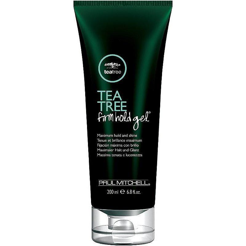 Paul Mitchell Tea Tree Firm Hold Hair Gel in 200ml jar, showcasing the gel's texture and packaging with tea tree ingredients.
