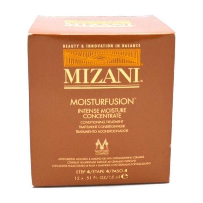Mizani Moisturfusion Intense Moisture Concentrate 15ml hair moisturizer in a small tube, designed to hydrate and nourish hair.