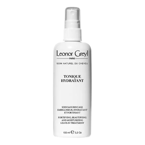 Leonor Greyl Tonique Hydratant moisturizing hair mist in 150ml bottle, spray bottle with clear liquid for hydrating hair.