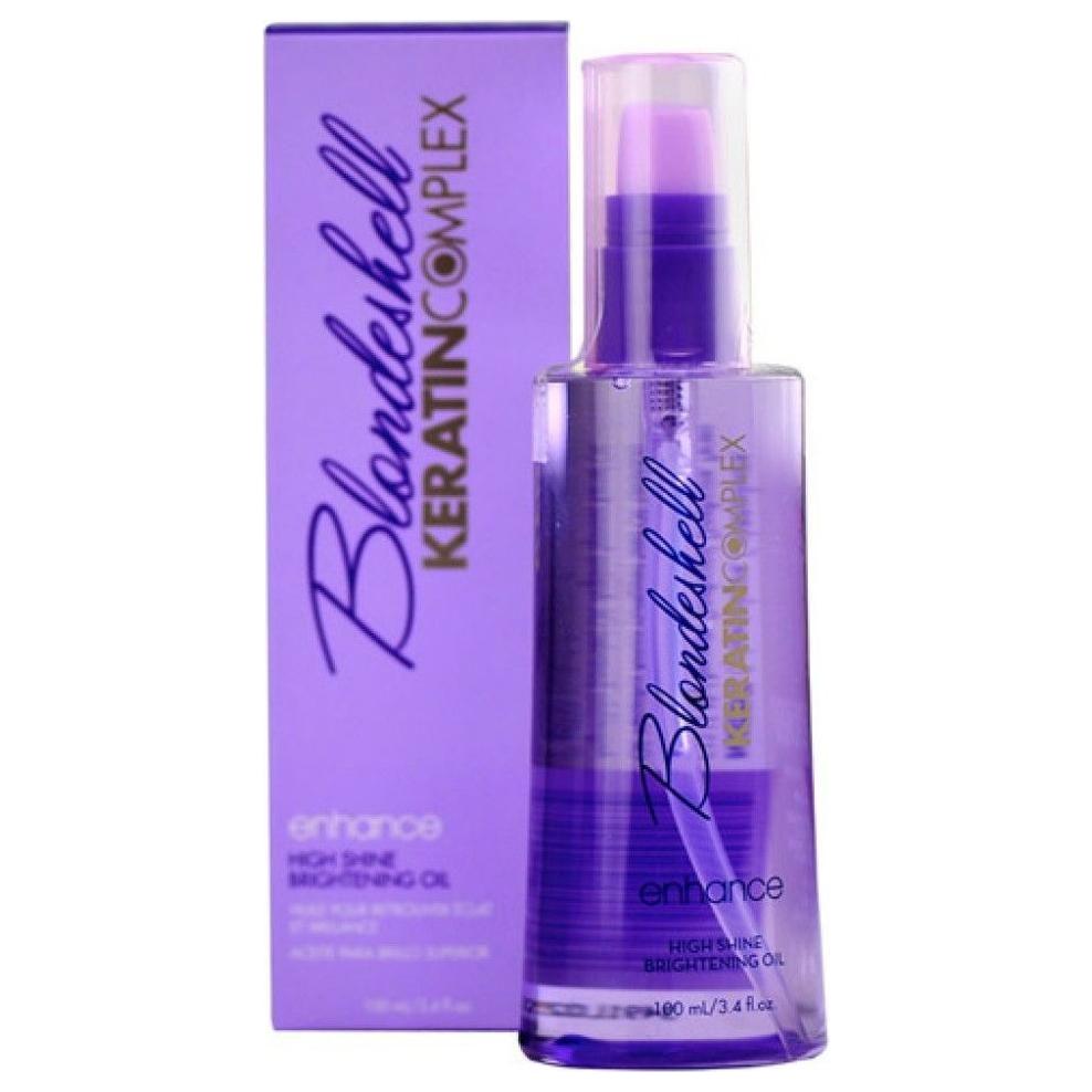Keratin Complex Blondeshell Enhance High Shine Brightening Hair Oil by Pasteur Pharmacy, 3.4 oz bottle with sleek packaging