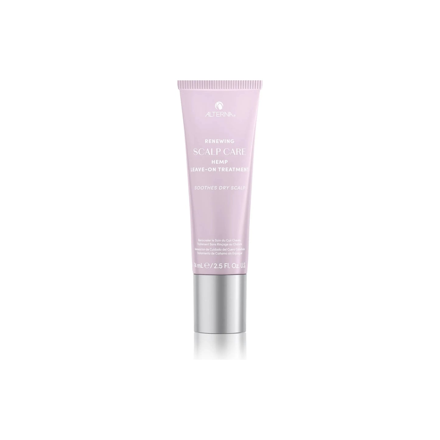 Alterna Renewing Scalp Care Hemp Leave-on Treatment in 2.5 oz bottle, natural hair and scalp treatment for healthy scalp.