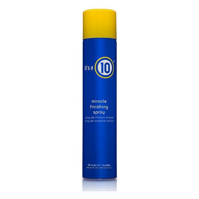 Pasteur Pharmacy It's a 10 Miracle Finishing Spray 10 oz, professional hair spray for shine and hold, shown in an image.