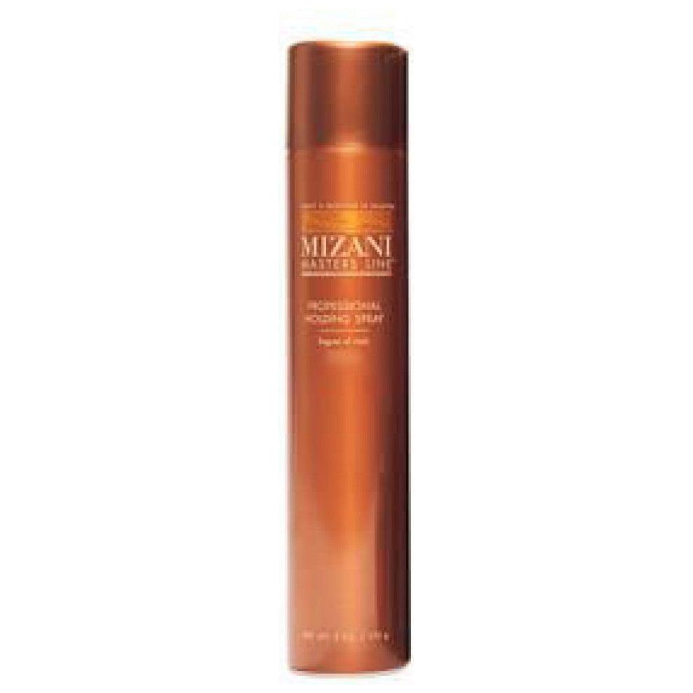 Mizani Professional Holding Spray firm 255g hair spray in a clear aerosol can with a black cap