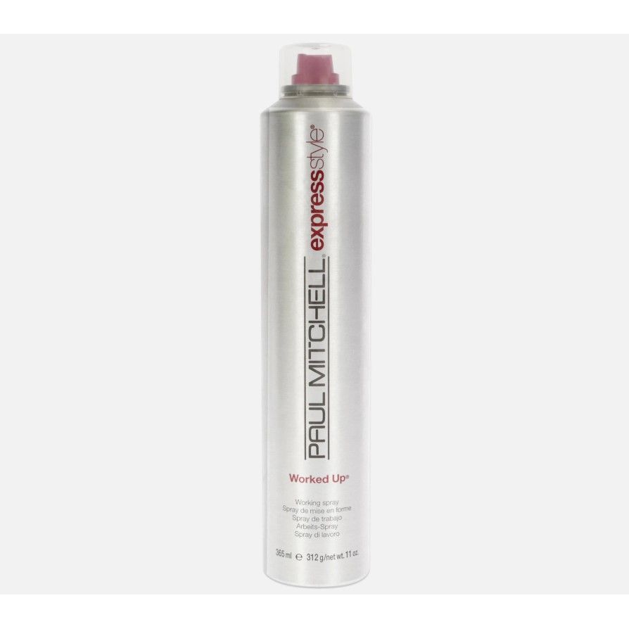 Paul Mitchell Worked Up Working Spray bottle, 11 oz, hair spray for hold and volume, displayed on a plain background