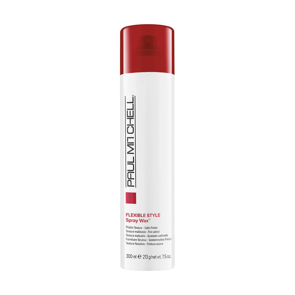 Paul Mitchell Spray Wax 300ml, hair spray wax with a spray bottle and sleek packaging for textured, flexible hair styling.
