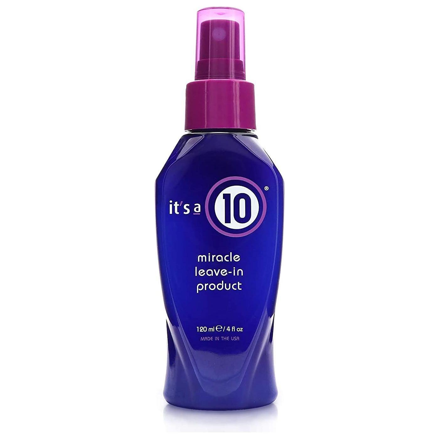 It's a 10 Miracle Leave-In Hair Treatment in a 4 oz bottle by Pasteur Pharmacy, shown with the product label visible.