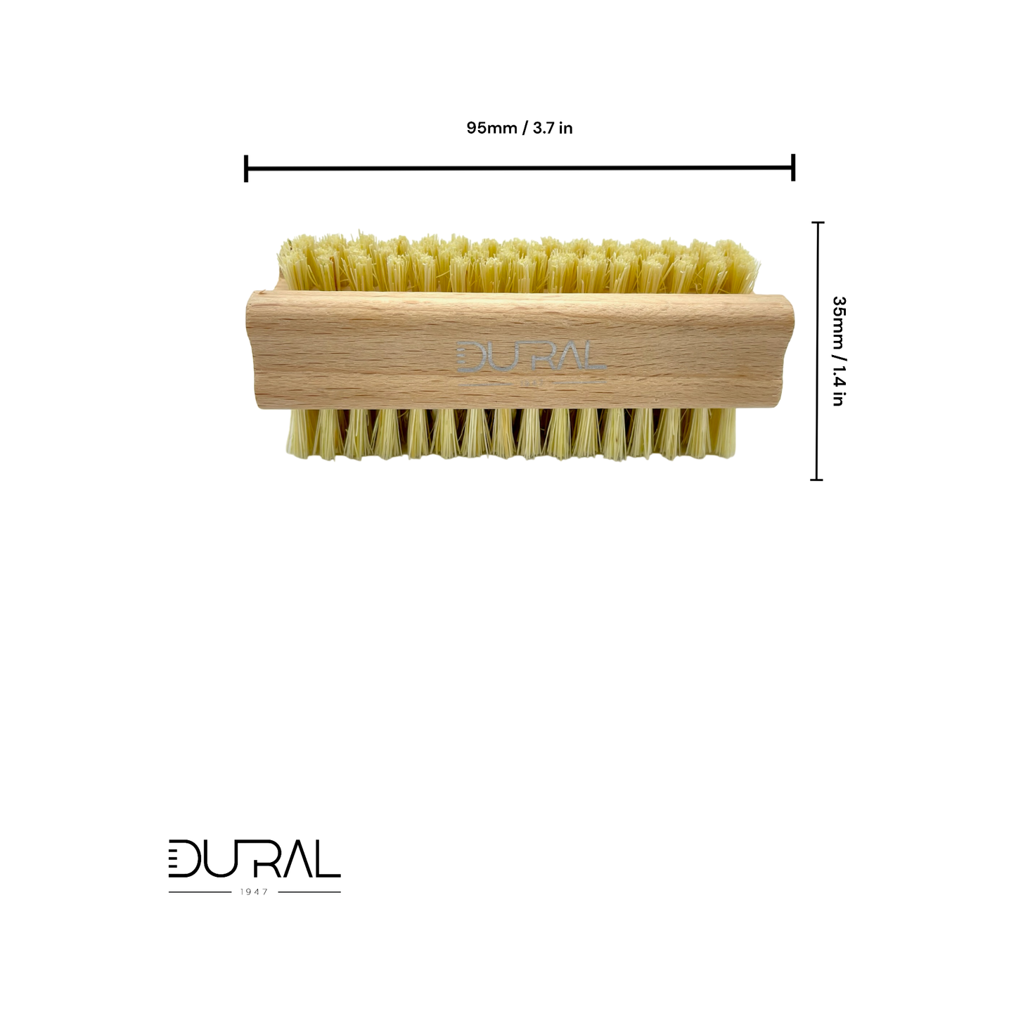 Dural plain beech wood hand and nails brush with Tampico fiber, featuring 4-6 rows for effective grooming and cleaning.