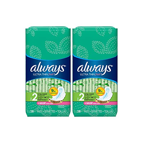Always Ultra Thin Pads Size 2 super long absorbency with wings, scented health and beauty product by Pasteur Pharmacy.