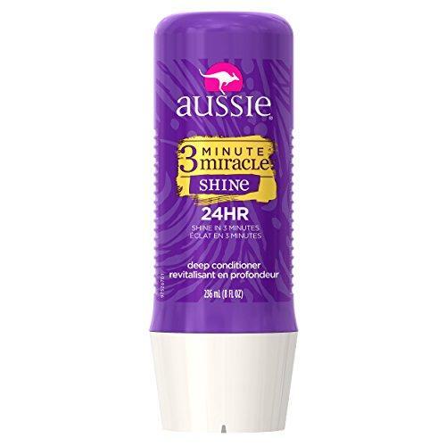 Aussie 3 Minute Miracle Shine Deep Conditioning Treatment bottle, 8 fl oz, for healthy, shiny hair, by Pasteur Pharmacy.