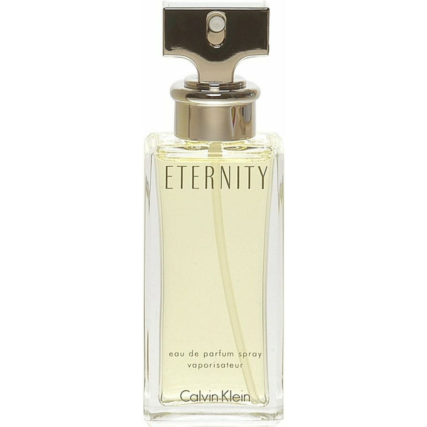 Calvin Klein Eternity Eau De Parfum 50ml spray for women, featuring elegant perfume bottle and floral design.
