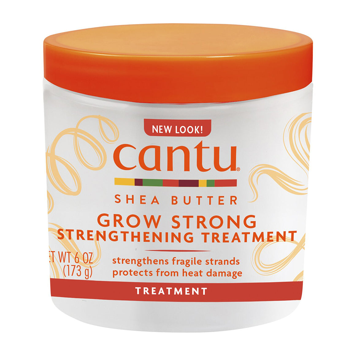 Cantu Grow Strong Treatment in 6 oz bottle, a health and beauty product for strengthening hair, displayed in a natural setting.