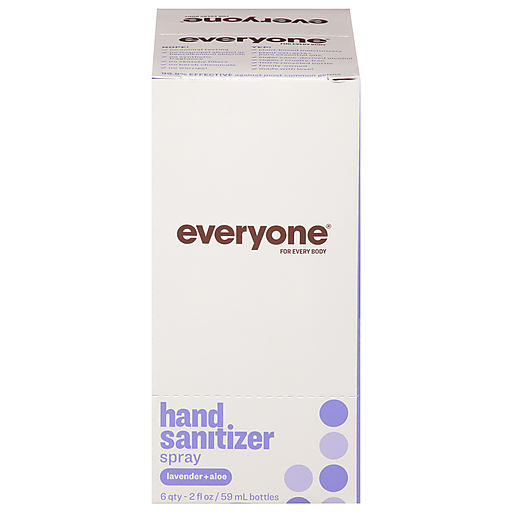 Everyone Lavender Aloe Hand Sanitizer spray in a 20 oz bottle, featuring a lavender and aloe scent, from Pasteur Pharmacy.