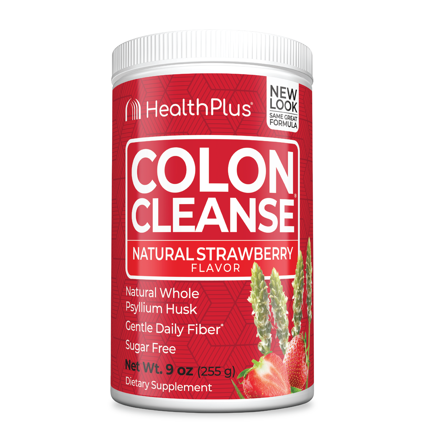 Health Plus Colon Cleanse in Strawberry Stevia, 9 oz bottle, natural dietary supplement for digestive health and detox.