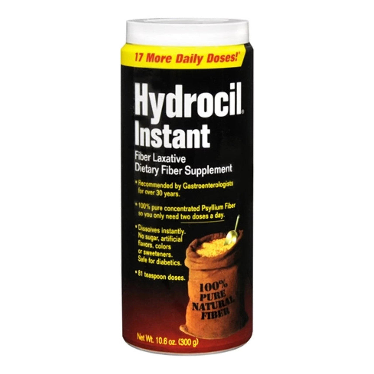 Hydrocil Instant Dietary Fiber Supplement in 10.6 oz container, dietary supplement for digestive health by Pasteur Pharmacy