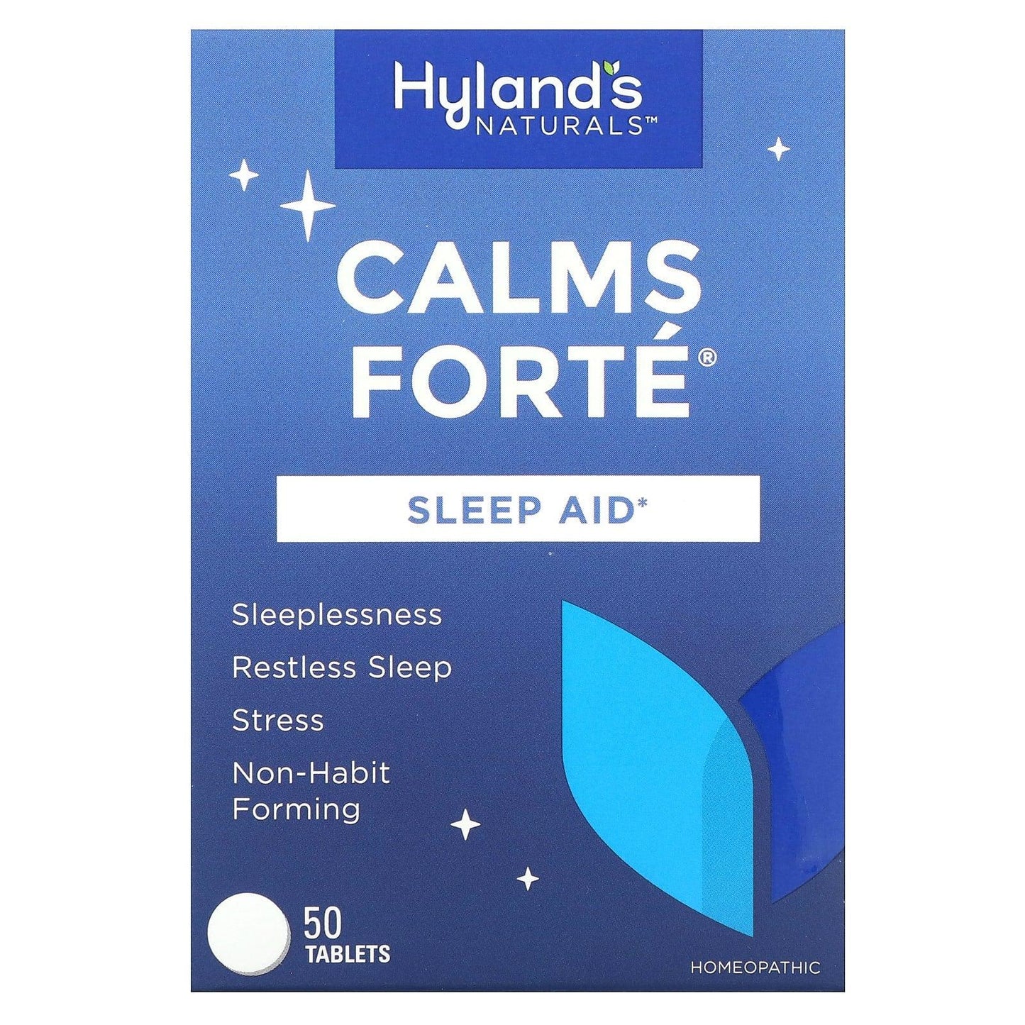 Hyl Calms Forte TB 50 supplement in a bottle, used for health and relaxation, by Pasteur Pharmacy.
