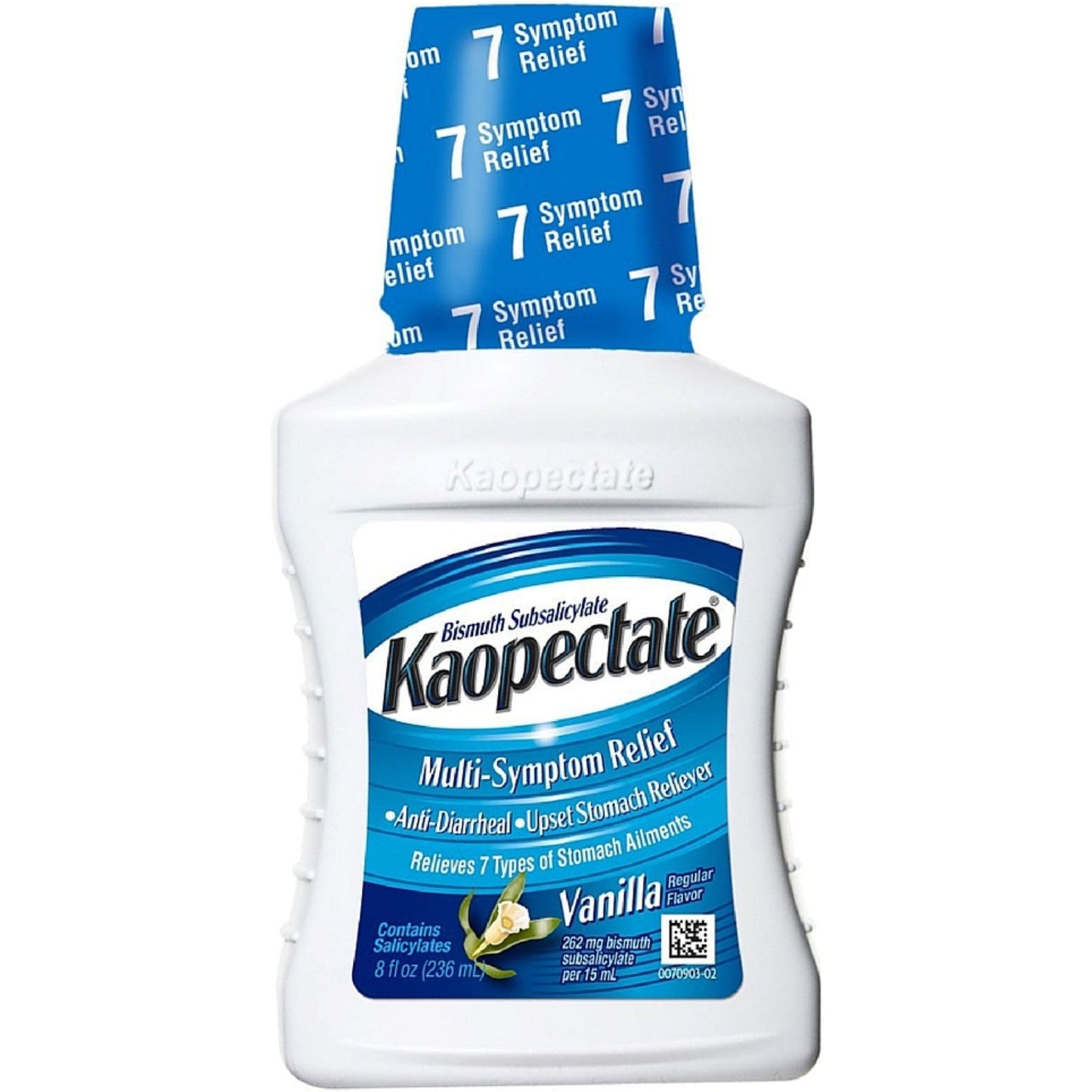 Kaopectate 3-pack anti-diarrheal liquid in vanilla flavor, 8 oz bottles, for stomach relief, by Pasteur Pharmacy