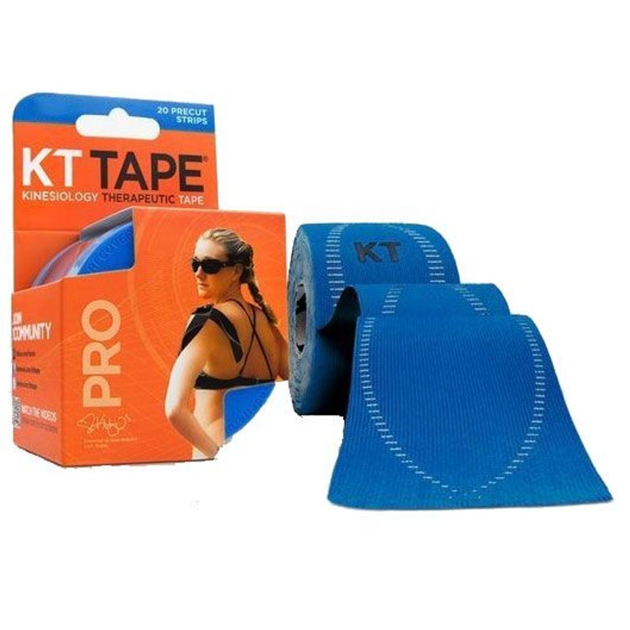 Blue KT Tape Pro Sonic kinesiology tape by Pasteur Pharmacy, 20-count roll for muscle support and pain relief in health and beauty.