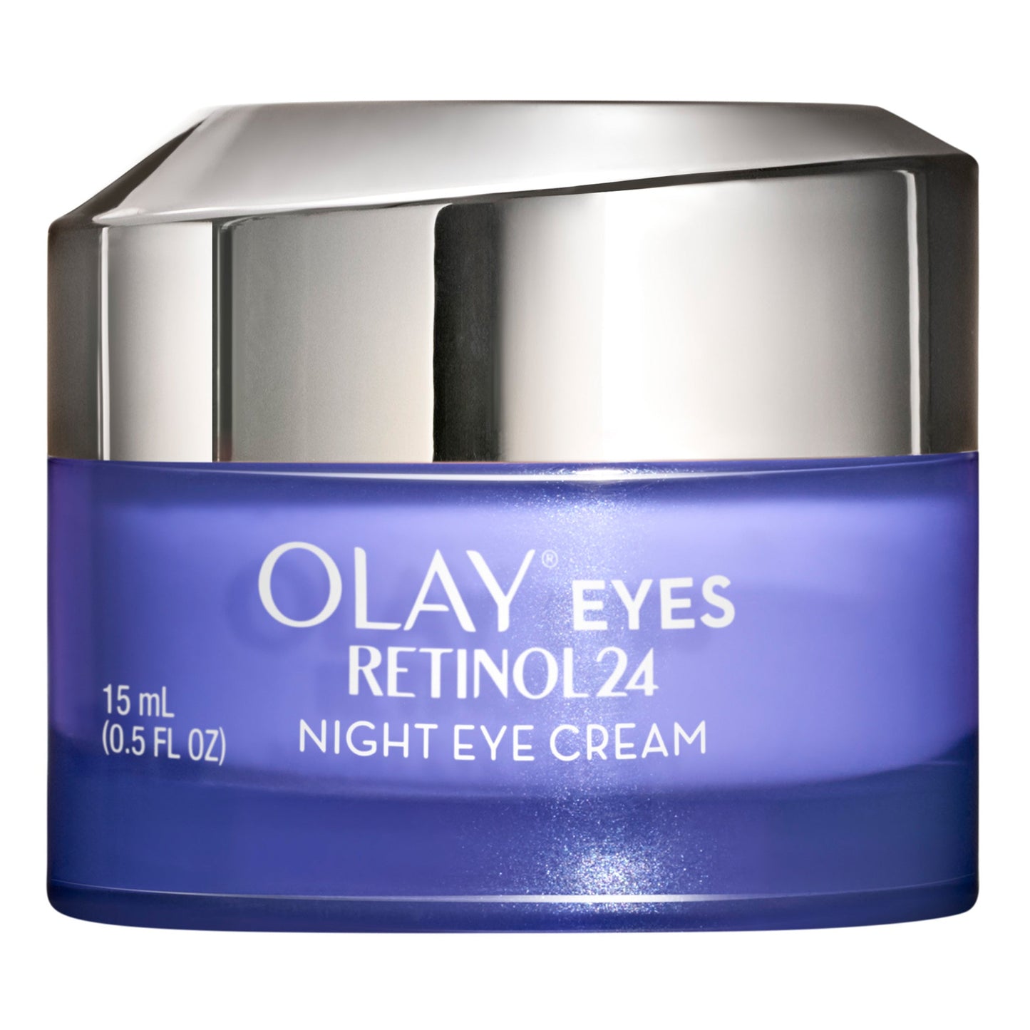 Olay Regenerist Retinol 24 Night Eye Cream in 0.5 fl oz jar, designed to reduce puffiness and dark circles around eyes