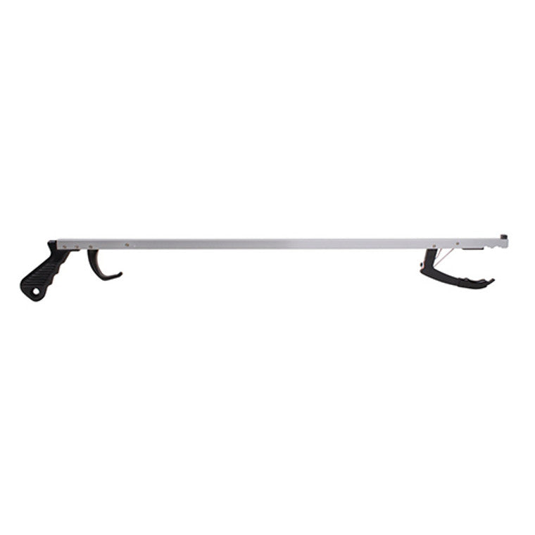 Aluminum 27-inch reacher tool by Pasteur Pharmacy, used for grabbing objects easily in health and beauty settings.