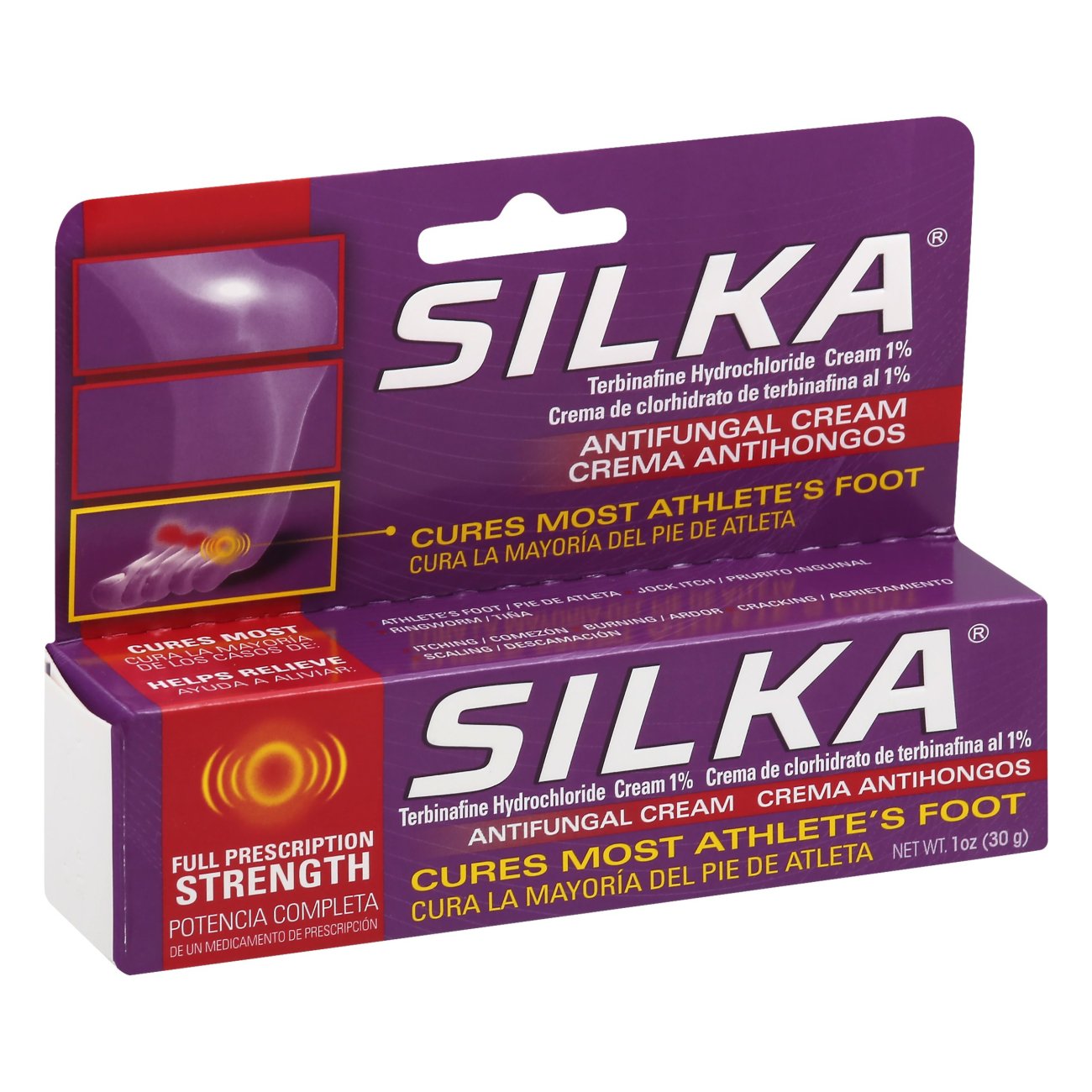 Silka Antifungal Cream 1% 30mg by Pasteur Pharmacy, shown in a tube with packaging for fungal skin infection treatment.