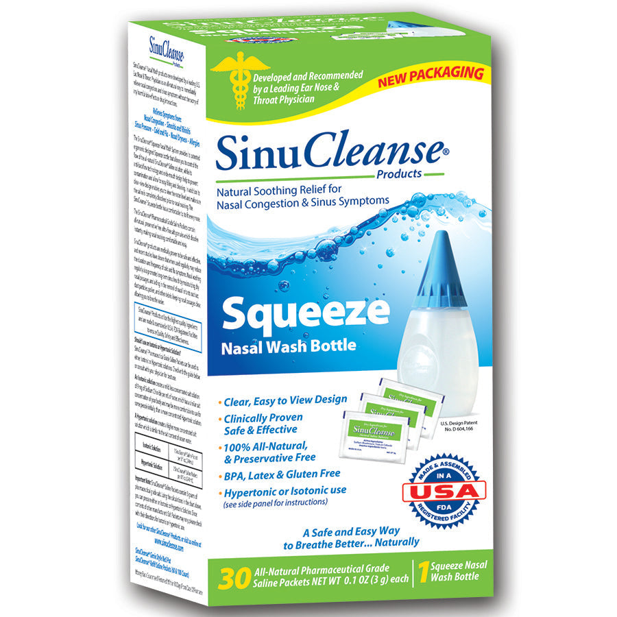 Box of SinuCleanse Saline Refills containing 60 packets for nasal hygiene, by Pasteur Pharmacy in health and beauty.