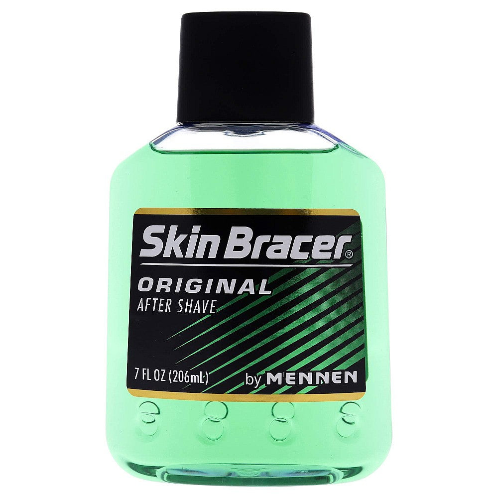 Skin Bracer Original After Shave by Mennen in a 7 fl oz bottle, displayed in a health and beauty product image.