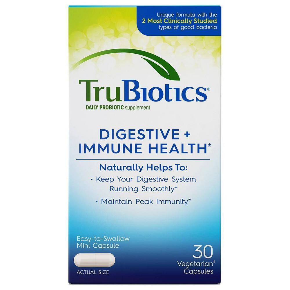 TruBiotics Daily Probiotic Capsules by Pasteur Pharmacy, 30-count bottle for digestive and immune health.