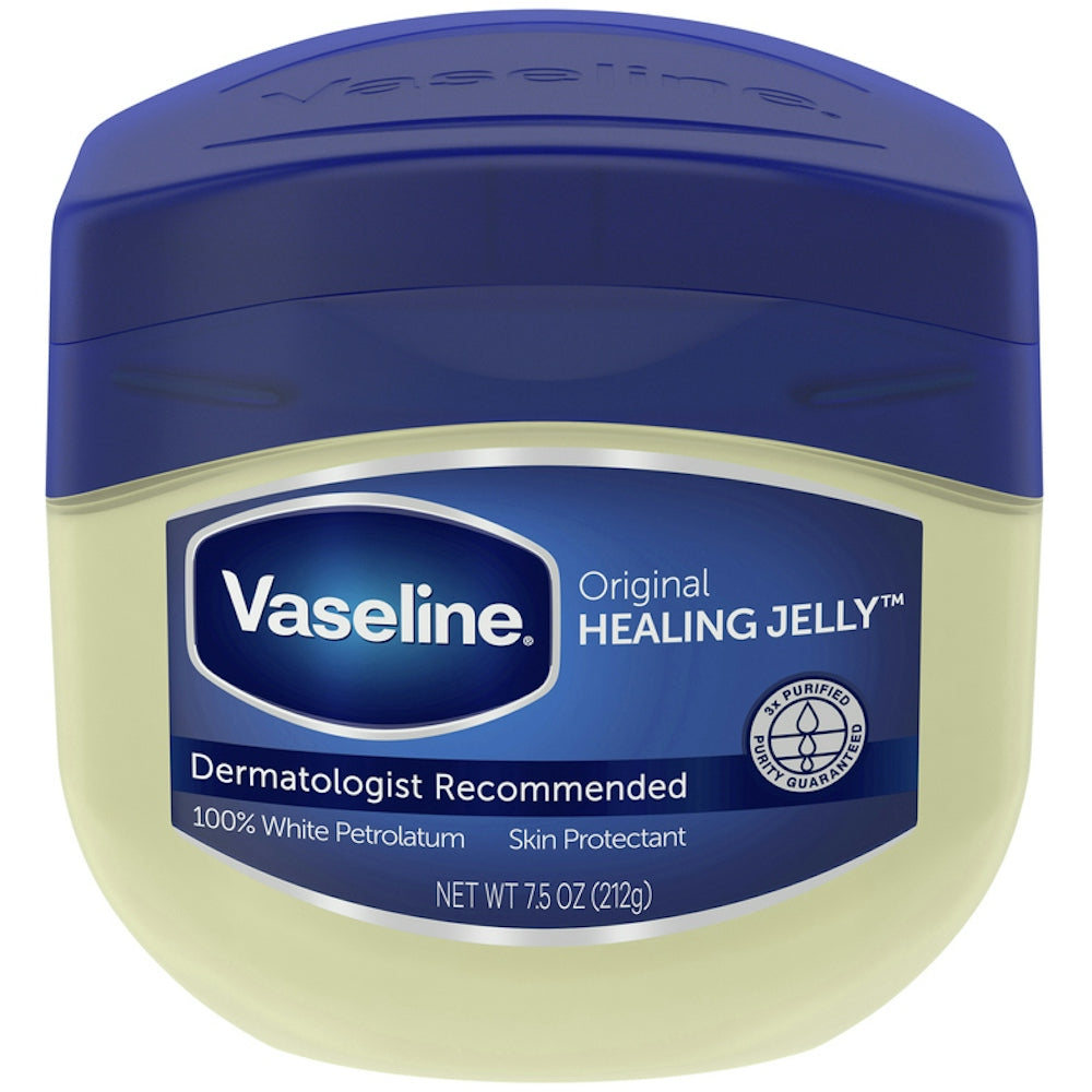 Vaseline Original Healing Petroleum Jelly in a 7.5oz container, used for skin moisturizing and healing, by Pasteur Pharmacy.