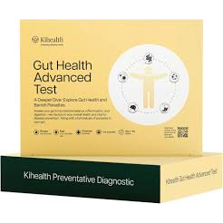 Pasteur Pharmacy Gut Health Advanced Test Kit for comprehensive microbiome analysis, showing test kit components and packaging.