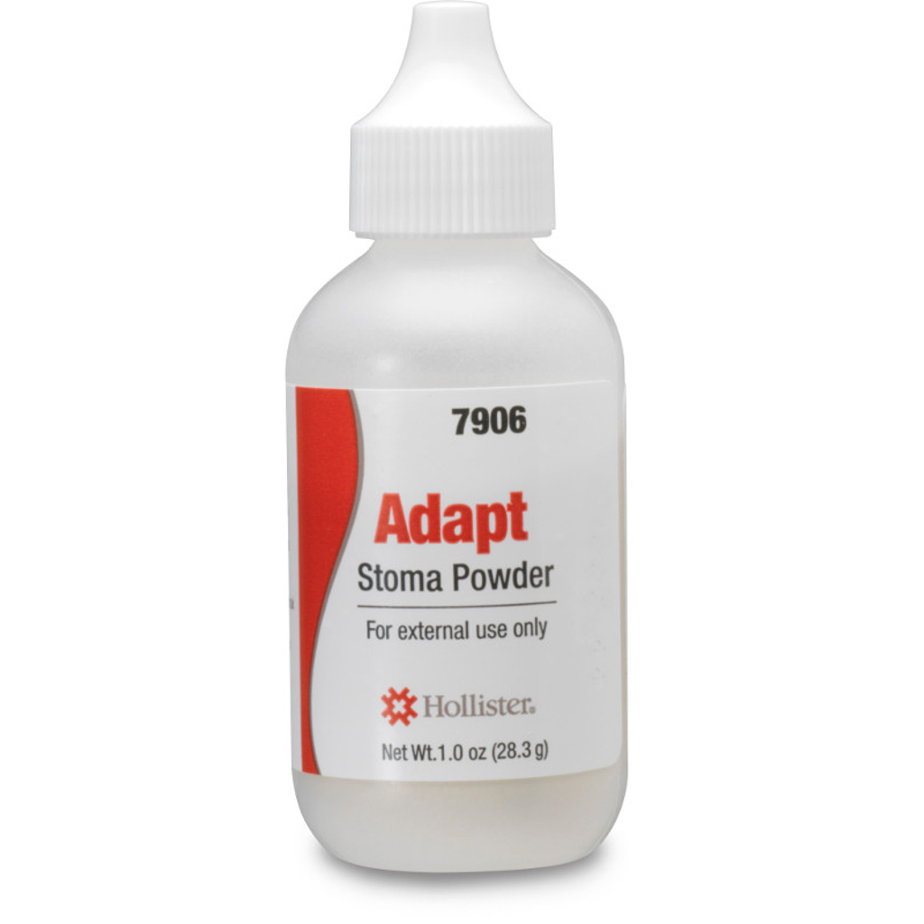 Hollister Adapt Stoma Powder in a container, used for skin protection and sealing around stomas in healthcare settings