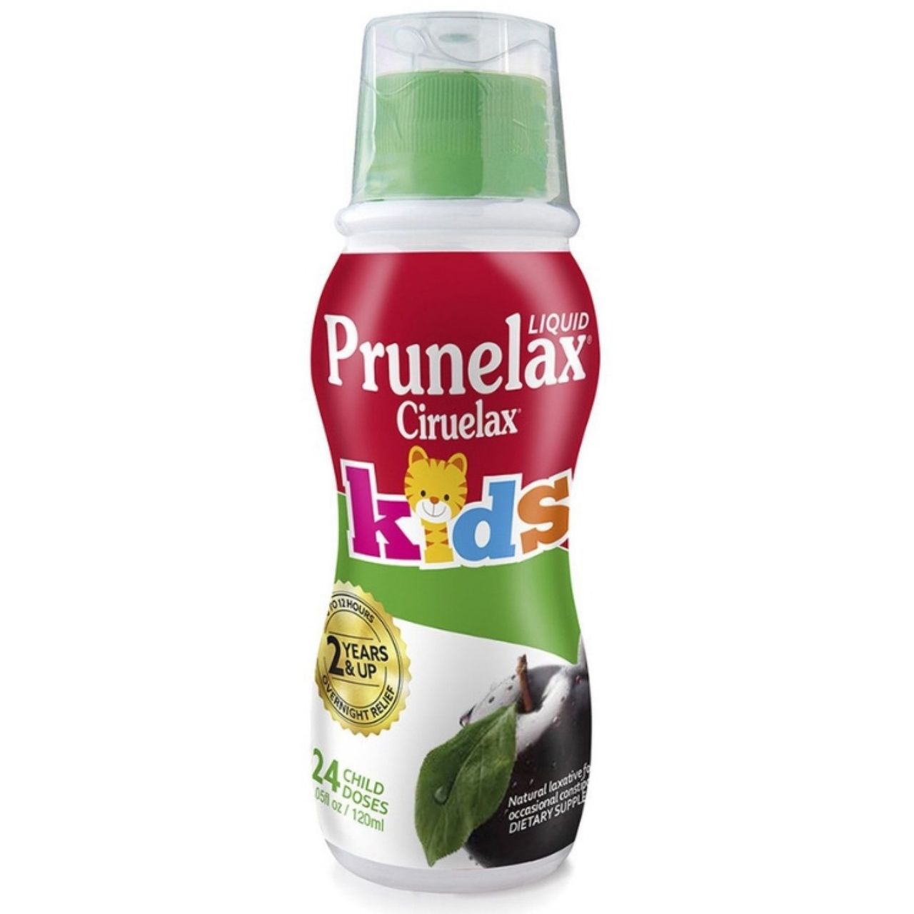 Prunelax Ciruelax Liq for Kids in 4 oz bottle, health care supplement with natural laxative ingredients, by Pasteur Pharmacy.