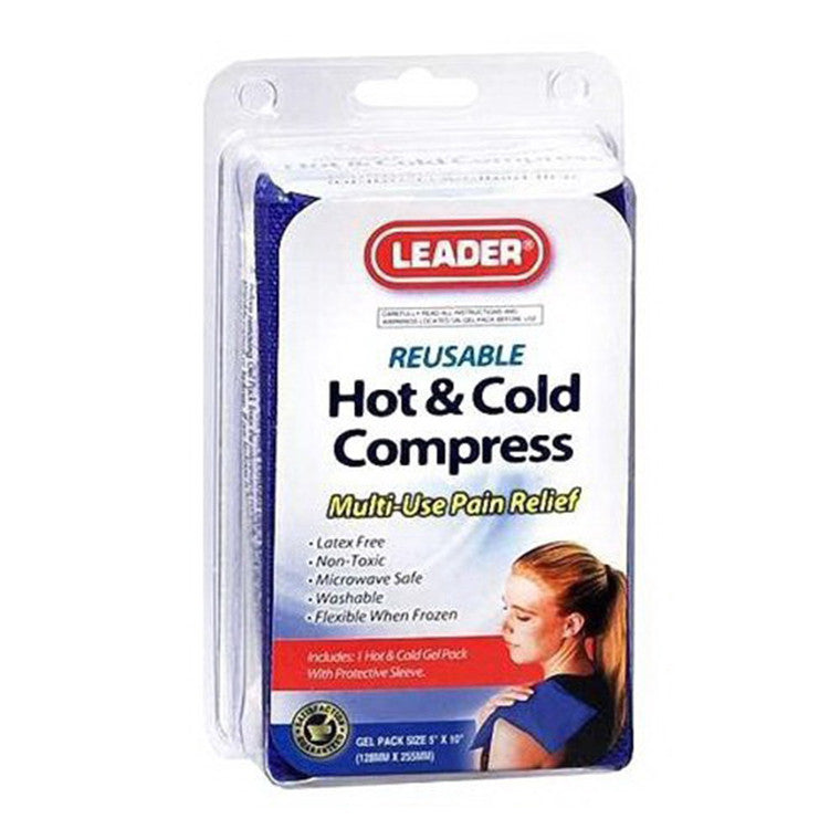 Reusable Leader Health Care Hot & Cold Wrap for medium universal use, ideal for hot and cold therapy relief.