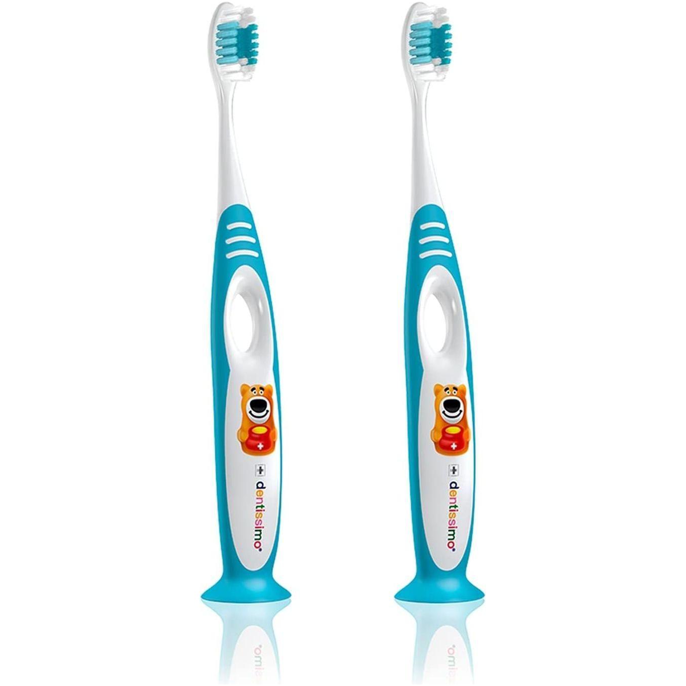 Dentissimo Kids Toothbrush 2-6 soft bristles, designed for children, by Pasteur Pharmacy for gentle oral cleaning.