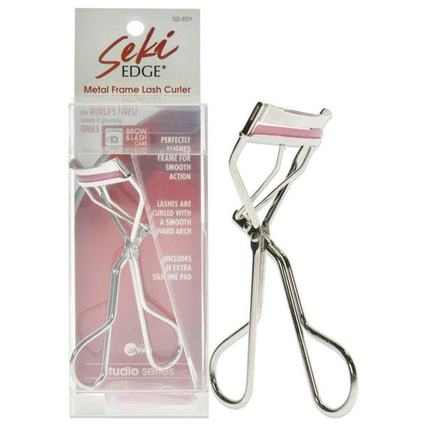 Seki Edge Metal Frame Lash Curler SS-601 with curved metal frame and padded grip for curling eyelashes.