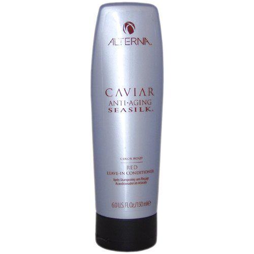 Alterna Caviar Anti-Aging Red Leave-In Conditioner 6oz bottle showing the product label and packaging for healthy hair care.