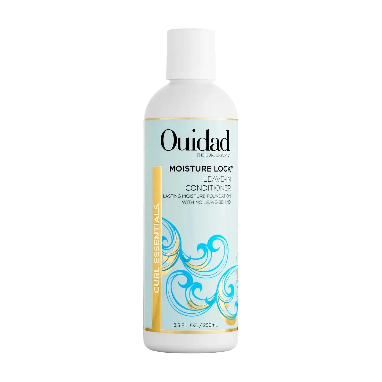 Ouidad Moisture Lock Leave-In Conditioner in 8.5 oz bottle, nourishing hair treatment for moisture and shine.