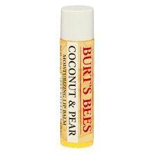 Burt's Bees Coconut & Pear Lip Balm in 0.15oz tube, natural moisturizing lip care from Pasteur Pharmacy.