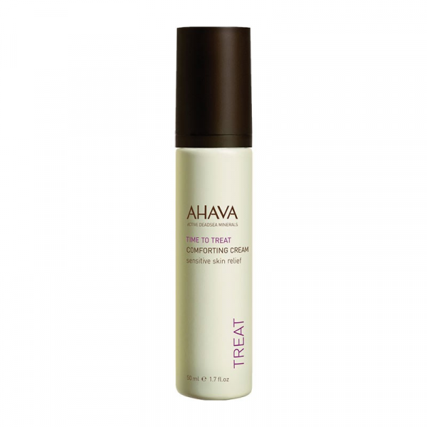 Ahava Comforting Cream 50ml moisturizer in a white jar, designed for soothing and hydrating skin.