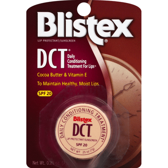 Blistex DCT Lip Protectant Sunscreen SPF 20 in 0.25 oz tube, moisturizing lip balm with sun protection