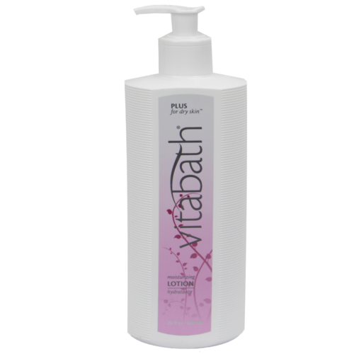 Pasteur Pharmacy Vitabath Moisturizing Lotion Plus for dry skin in a 20 fl oz bottle, creamy lotion with hydrating ingredients.