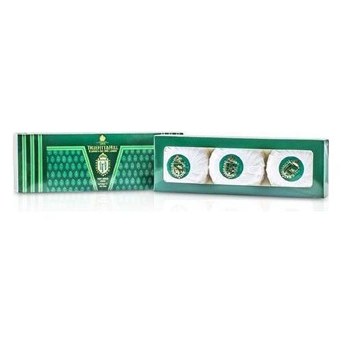 Truefitt & Hill West Indian Limes luxury soap triple pack, 3x150g, featuring fresh lime scent and elegant packaging.