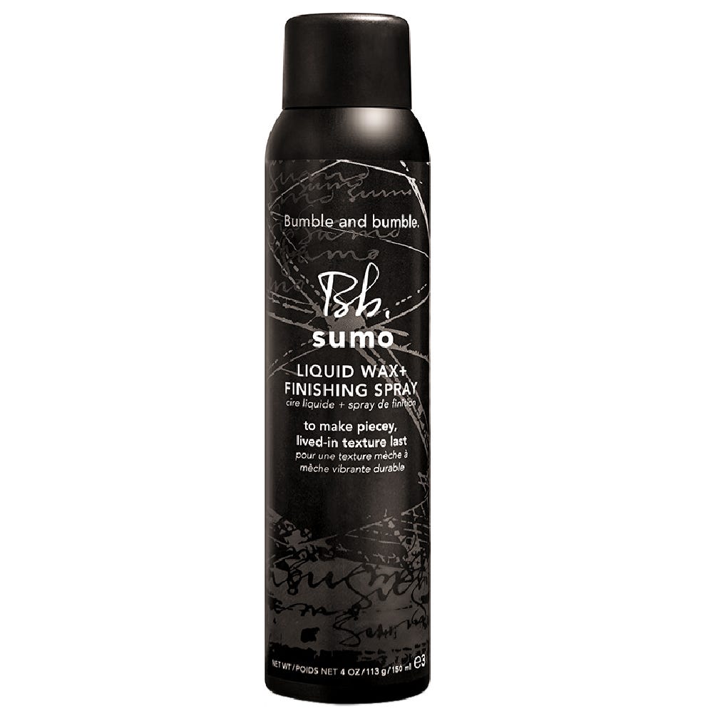 Bumble and Bumble Sumo Liquid Wax and Finishing Spray in 150ml bottles, makeup finishing sprays for styling and hold.