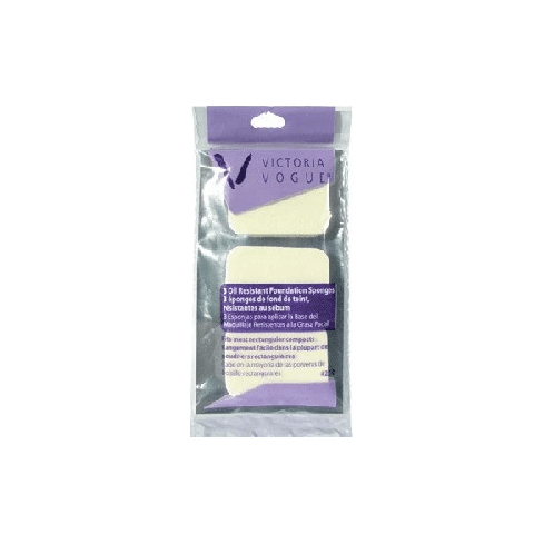 Victoria Vogue #230 oil-resistant rectangles makeup tools by Pasteur Pharmacy, set of 3, designed for oil absorption and makeup application.
